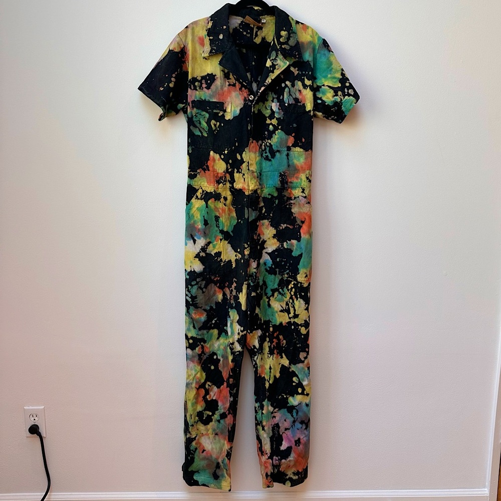 Magic Waters Big Bud Press Short-Sleeve Jumpsuit - Multicolor Tie-Dye